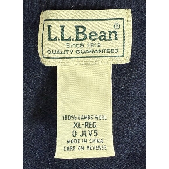 Vtg LL Bean Mens Wool Navy Blue Sweater Vest Quiet Luxury Academia Old Money XL - Picture 4 of 7